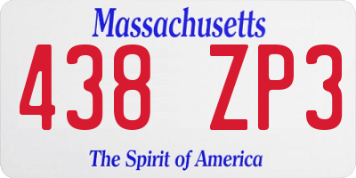 MA license plate 438ZP3