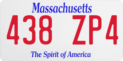 MA license plate 438ZP4