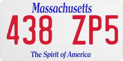 MA license plate 438ZP5