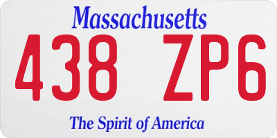 MA license plate 438ZP6