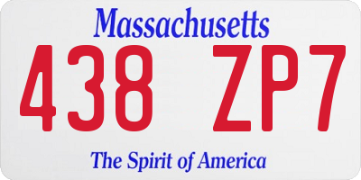 MA license plate 438ZP7