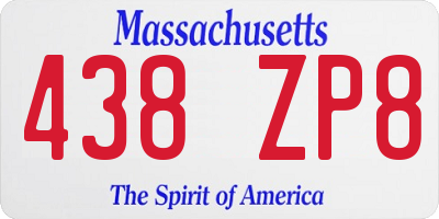 MA license plate 438ZP8