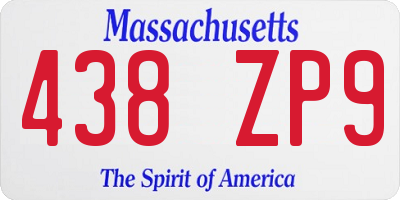 MA license plate 438ZP9