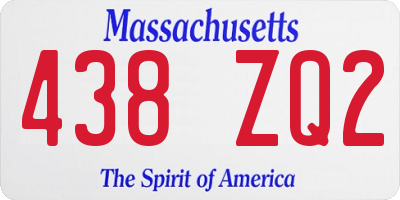 MA license plate 438ZQ2