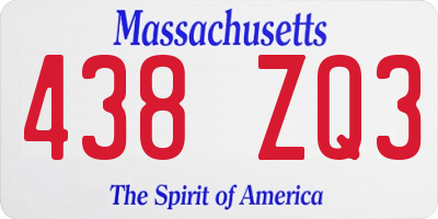MA license plate 438ZQ3