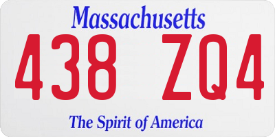 MA license plate 438ZQ4