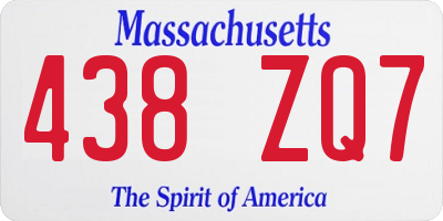 MA license plate 438ZQ7