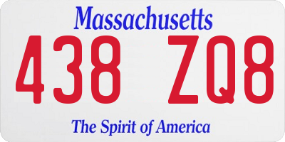 MA license plate 438ZQ8