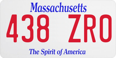MA license plate 438ZR0