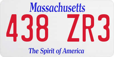 MA license plate 438ZR3