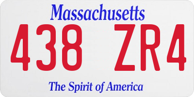 MA license plate 438ZR4