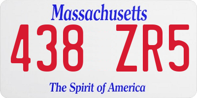 MA license plate 438ZR5