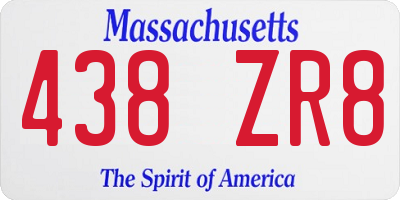 MA license plate 438ZR8