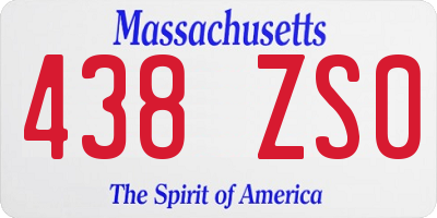 MA license plate 438ZS0