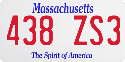 MA license plate 438ZS3