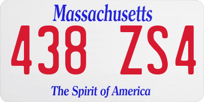 MA license plate 438ZS4