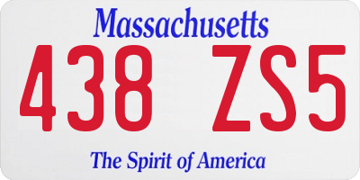 MA license plate 438ZS5