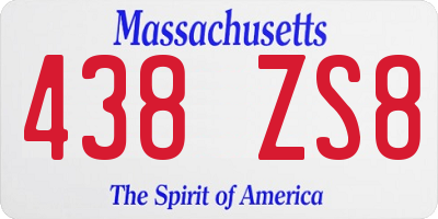 MA license plate 438ZS8