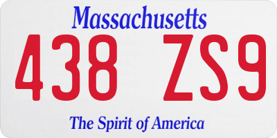 MA license plate 438ZS9