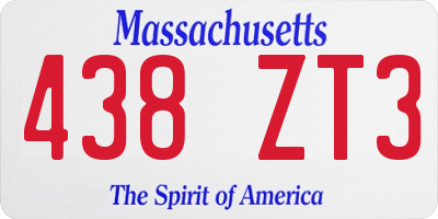 MA license plate 438ZT3