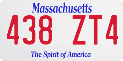 MA license plate 438ZT4