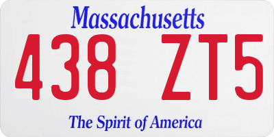 MA license plate 438ZT5