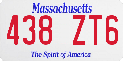 MA license plate 438ZT6