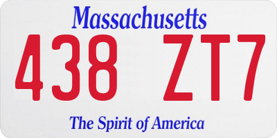 MA license plate 438ZT7