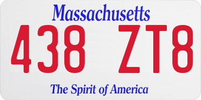 MA license plate 438ZT8