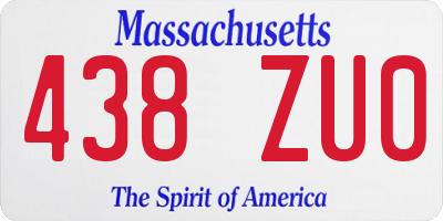 MA license plate 438ZU0