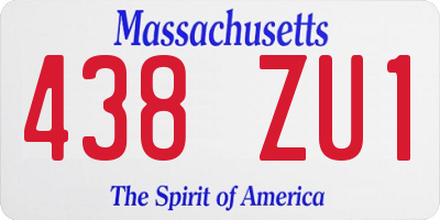 MA license plate 438ZU1