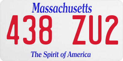 MA license plate 438ZU2
