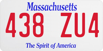 MA license plate 438ZU4