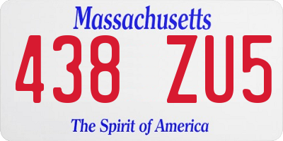MA license plate 438ZU5