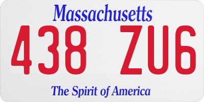 MA license plate 438ZU6