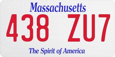 MA license plate 438ZU7