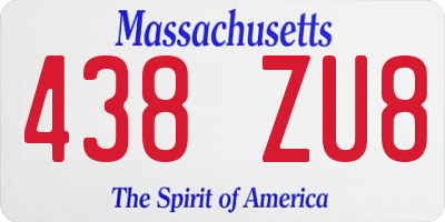 MA license plate 438ZU8