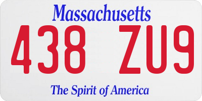 MA license plate 438ZU9