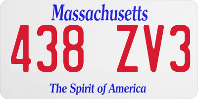 MA license plate 438ZV3