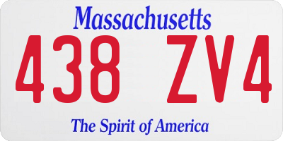 MA license plate 438ZV4