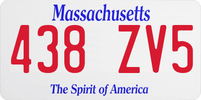 MA license plate 438ZV5