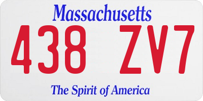 MA license plate 438ZV7