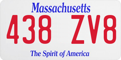 MA license plate 438ZV8