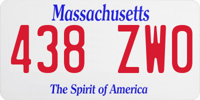 MA license plate 438ZW0