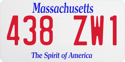 MA license plate 438ZW1
