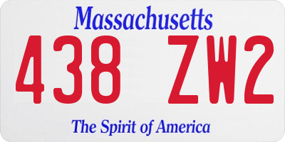 MA license plate 438ZW2