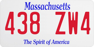 MA license plate 438ZW4
