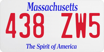 MA license plate 438ZW5