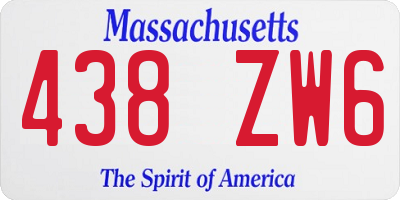 MA license plate 438ZW6