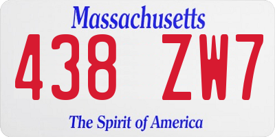 MA license plate 438ZW7